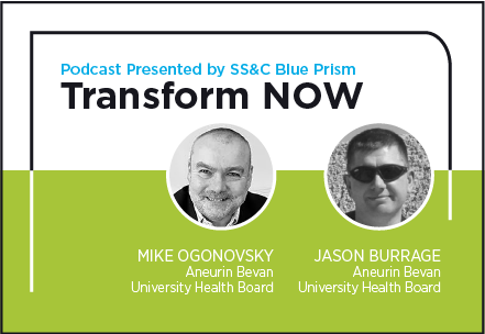 Transform NOW Podcast with Mike Ogonovsky and Jason Burrage of of Aneurin Bevan University Health Board